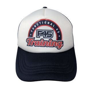 F45 Training Snapback Trucker Hat Blue One Size Adjustable Mesh Back W/Tags